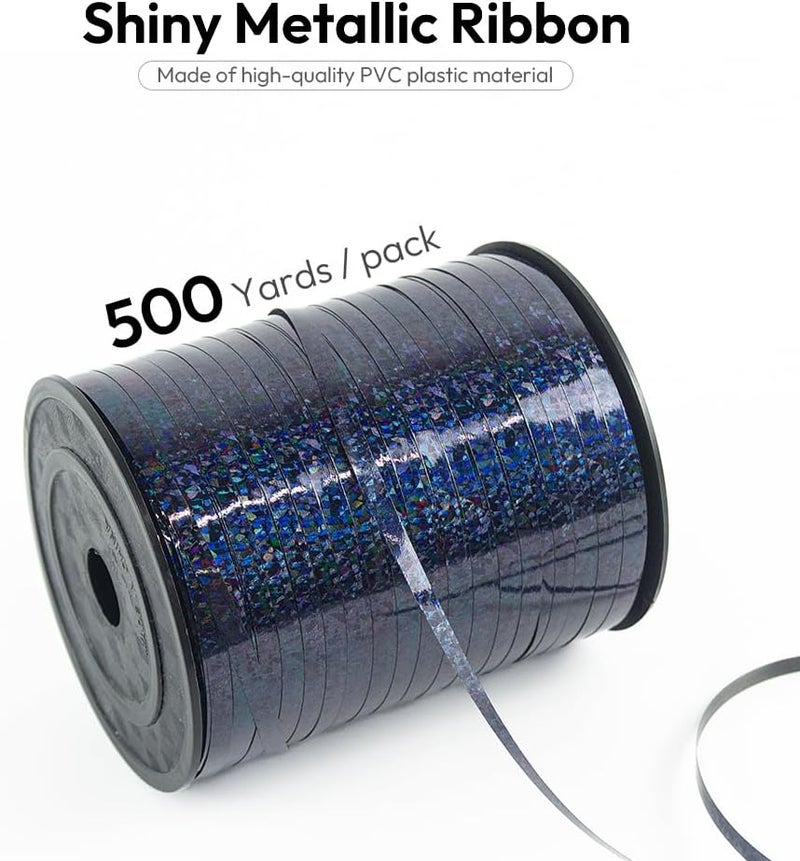 HimBen 500 Yards Curling Ribbon for Gift Wrapping, 3/16" Balloon String for Christmas Valentine Birthday Wedding Party Festival Decoration, Crafts, Flower Bouquet(Laser Black) - Image 2